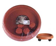 Bama Sottovaso, in Polipropilene, Rotondo, con rotelle, Ø 25 cm, Terracotta