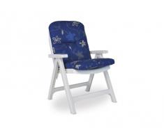 Angerer Cuscino per Sedia 50 x 100 cm, Design Corfù Blu (Senza Sedia)