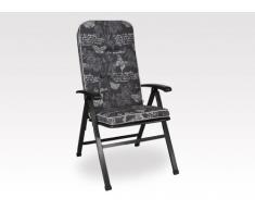 Angerer Sedia Cuscino Sedia a Sdraio, Esclusivo Design Farfalla, Grigio, 120 x 50 x 7 cm, 1024/205