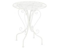 Dehner Beistelltisch Luca, Ø 60 cm, Höhe 70 cm, Metall, Weiß Tavolino Basso, Bianco