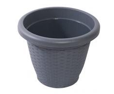 Hobby&Style 10144.0 Vaso Tondo Rattan, Antracite, 40x40x31 cm