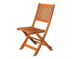 Ldk Garden - Sedia pieghevole in legno per giardino, colore: naturale