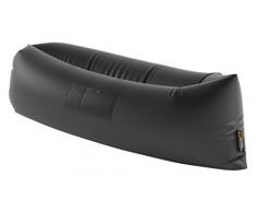 Studio Zapp Riani Poltrona Lounge, Sacco Sdraio Gonfiabile Aria, Nero, 250 x 90 x 90 cm, barbarianiblack