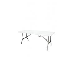 Galileo Casa 2406752 Tavolo Pieghevole, Rettangolare, 181 x 74 x 74 cm, Bianco, Acciaio