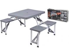 OEM 047625 - Tavolino Portatile E Pieghevole per Picnic O Campeggio con Sedie da Barbecue
