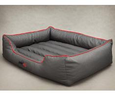 Hobbydog Cordura comfort letto per cani, grande, grigio/rosso tubazioni