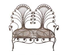 Design Toscano FU63629 Panca da Giardino Divanetto Pavone-Grande, Oro, 45.5x124.5x110.5 cm