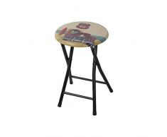 B And B 57533 - Sgabello in acciaio, motivo Route 66, 30 x 44 cm