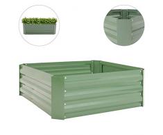 PrimeMatik JR05-VCES - Fioriera metallica verde 100 x 80 x 30 cm (JR05),