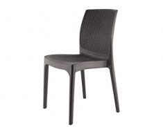 Home 2598 Sedia, Polyrattan, Marrone, 42x43x86 cm