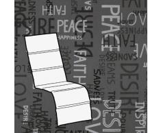 Kettler 0309016-8575 - Cuscino per Poltrona da Giardino, Motivo Scritte, 170 x 48 x 3 cm, Colore: Grigio Chiaro