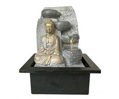 Dehner, Fontana da Interno, Pietre con Illuminazione a LED, ca. 25 x 17,5 x 21 cm, Poliresina, Grigio