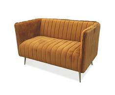 Galileo Casa 2195815 Divano Velluto Senape 126x73x78cm, Giallo
