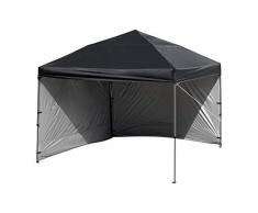 Amazonbasics 3x3M pop up gazebo, Black, with 2pcs side panels and wheeled Carry bag