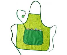 Rostaing T. zamis-i Grembiule Stampato Grande Tasca ventrale + Lente d ingrandimento a Insetto. Lavabile, Verde Anice, 16,5 x 30 x 5 cm