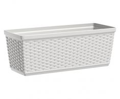 Dehner fioriera CASA MESH, ca. 50 x 20 x 18 cm, effetto rattan, plastica, bianco