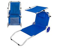 Aktive 62610 - Lettino da spiaggia pieghevole 2 in 1 Beach