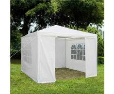 Gr8 Garden 70743 - Gazebo con Lati Impermeabili, per Esterni, Spiaggia, Festival e Campeggio, Tenda a baldacchino, per Matrimoni, 3 x 3 x 2,45 m, Colore: Bianco