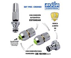 Aqua Control MSET12 connettori in ottone per metallo per irrigazione e durevole Set completo 19mm Set Pro Chrome Maggiore durata Una presa molto migliore sul tubo attraverso cartuccia intern