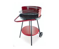 Galileo Casa 2137070 Barbecue Grill, Tondo con Ruote, 50 x 85 cm, Rosso, Ferro, 50 cm