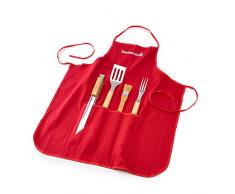 barbecook 2230170055 Grembiule con 4 Pezzi Barbecue, Argento, 46x4x33 cm
