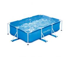 Summer Waves - Piscina Tubolare Rettangolare, 3 x 2,01 x 0,75 m, Colore: Blu