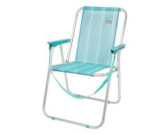 Aktive 53959 - Sedia Pieghevole Fissa Alluminio Beach 47x54x75 cm - Blu mediterraneo