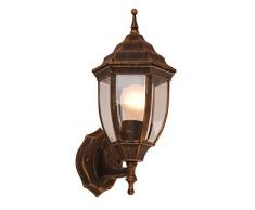 Lampada per Esterno Nero/Oro PATINATO 1X60W E27 230V IP44 Art. 31710