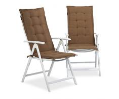Relaxdays 10021051_137 Set 2 Cuscini per Sedia da Giardino, da Esterno, Imbottiture Sdraio, Lavabile HLP: 120 x 47 x 2,5 cm, marrone chiaro