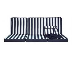 GREENBEE by Stiliac 4 posti Set Cuscino Dondolo 4posti, Rigato Bianco Blu