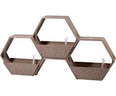 dobar fioriera con Sistema 3 Ponte di Collegamento, Separati biologisch abbaubarer fioriera in Fibra di caffè & in poliresina, Je fioriera 50 x 21 x 44,5 cm, Colore Marrone