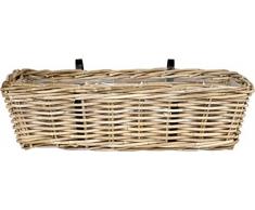 Ivyline fioriera in vimini da balcone, 46 cm, grigio, BPRG46