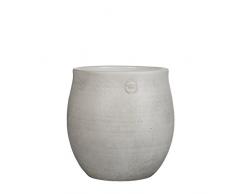 Mica Decorazioni 141853 Elsie Rotonda pentola di Terracotta Bianco Altezza 30 Diametro 29