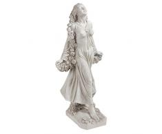 Design Toscano KY47018 Flora, Statua Divina Patrona dei Giardini, off Bianco, 37x37x77.5 cm