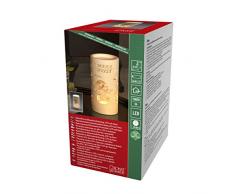 Konstsmide 4355-200 1 x 4355-200 LED Bianco Glitter Lanterna Buon Natale con Pupazzo di Neve riempita dAcqua per Uso Interno