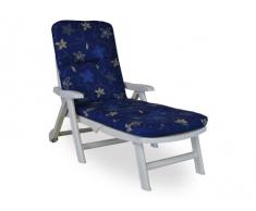 Angerer 1026/089 Cuscino per sedia, 60 x 190 cm, Design Corfù blu (senza sedia)