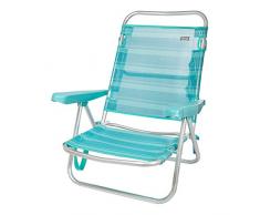 Aktive 53962 - Sedia Multiposizione Alluminio Beach 108x60x78 cm - Blu mediterraneo