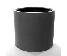 Eleganteinrichten Fioriera in Fibra di Vetro, cilindrico, D40 x H30 cm Grigio.