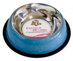 Croci Ciotola Acciaio Color AZ Zurra 0,71L/Cm 23 Gatti o Cani, 23x23x15 cm