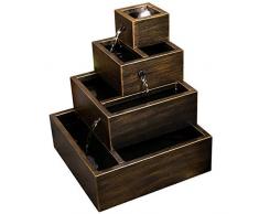 Köhko® Gioco dAcqua Pagoda con Illuminazione a LED in Effetto Rame 22010K Fontana da Interni