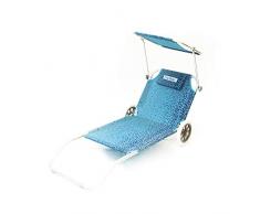 Pierre Cardin L.Tropic, Spiaggina Prendisole Sdraio, Pieghevole, Parasole, Nancy, Fantasia Tropical Blu,145x63x15, Taglia Unica