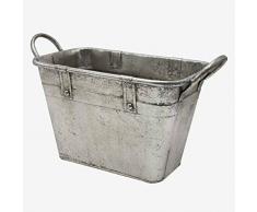 Better & Best 3141318 - Fioriera rettg con manici in metallo argentato, colore: argento