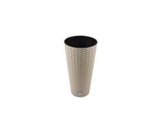 Unbekannt Vaso di Fiori Vaso Vaso Superficie Rotonda Imitazione Rattan Inserto Mocca abitazioni DRTUS incl. 8 Litri