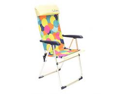 Pierre Cardin L.Medusa B, Sedia Pieghevole Cannes, 60x60x105 Spiaggia Mare, Fantasia Medusa Beige, 60x60x105cm, Taglia Unica