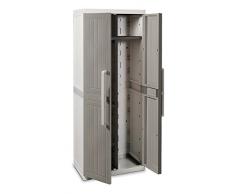 BRICOCASA Armadio Mobile in Resina per Esterno PORTASCOPE Grigio Wood 65X37X173 CM, Antracite