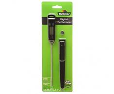 Dehner - termometro Digitale per Grill, Dimensioni di Circa 25 x 1,5 x 2,5 cm in Acciaio Inossidabile, Colore Argento/Nero