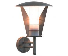 Konstsmide 7343-000 Livorno Lampada da parete, BxPxH 25x25x33 cm, 1 x PL11 W, IP44, in acciaio INOX