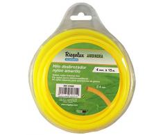 Riegolux 107669 Filo Decespugliatore Nylon Rotondo, Giallo, 4 mm x 15 m