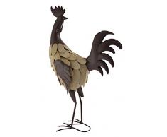 Green Jem Pollo in Metallo e in Legno, Decorazione per Giardino, 45 x 19 x 77 cm