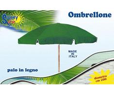 Nuovo Ombrellificio Romano STC0481 Ombrellone da Legno per Bagni, Verde Palo, 200 cm
